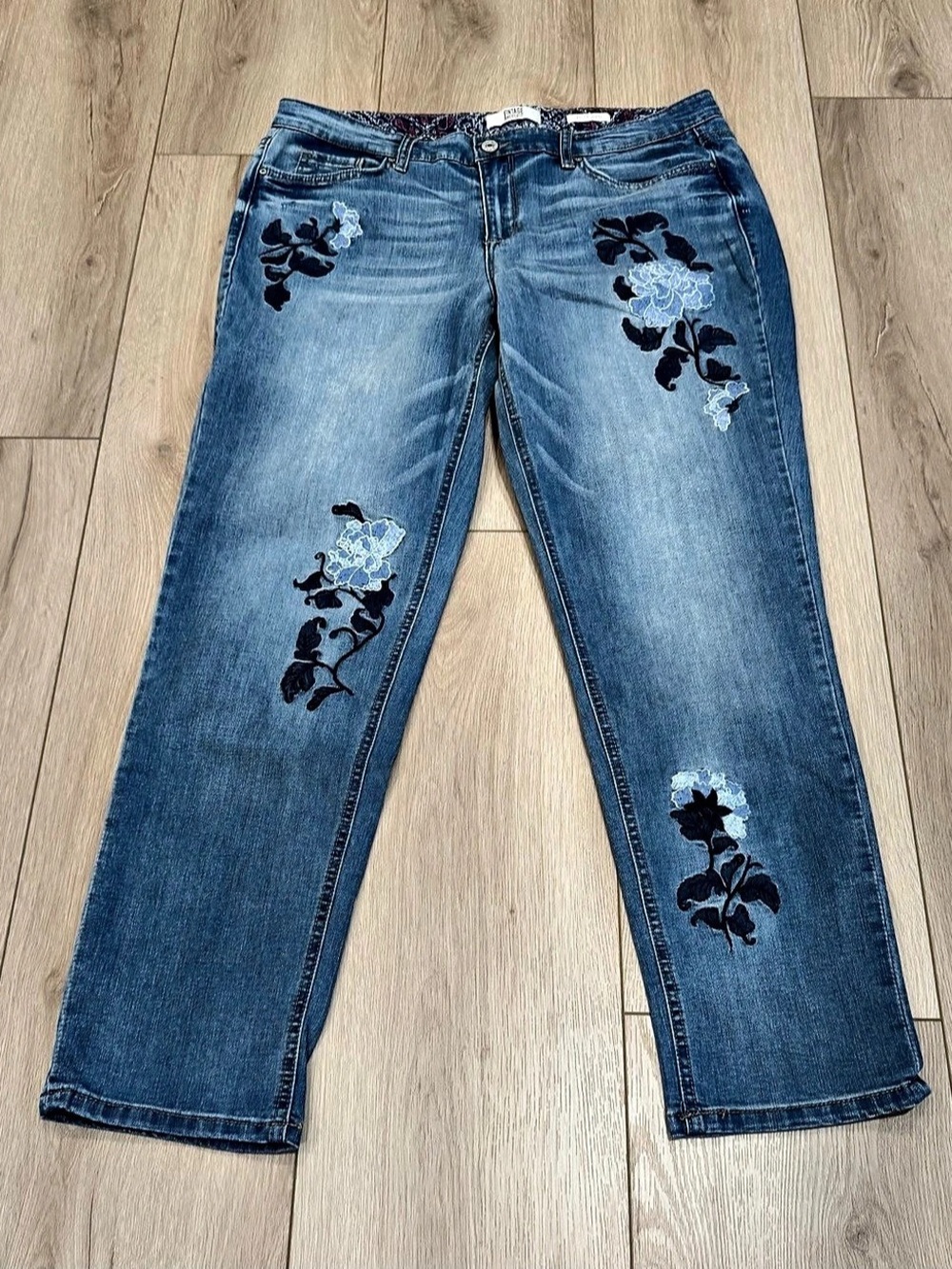Vintage America Blues Bestie Jean Floral Straight Leg Jeans Waist 31 Size 12R